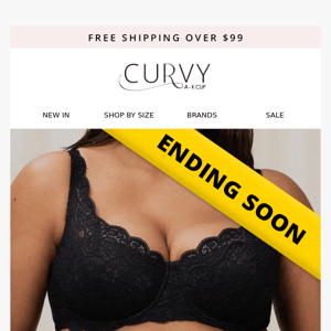Sorry to tell you Curvy Bras 😢, our sale is ending soon!