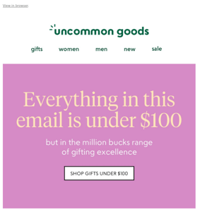 Everything in this email is under $100