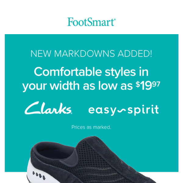 Comfort in Your Width Starting at $19.97!
