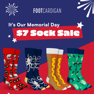 Memorial Day Sale Is On - $7 Socks