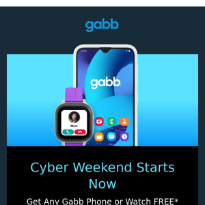 FREE Gabb Devices + Free Accessory | Cyber Weekend Starts Now!