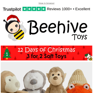 12 Days of Christmas 3 FOR 2 SOFT TOYS