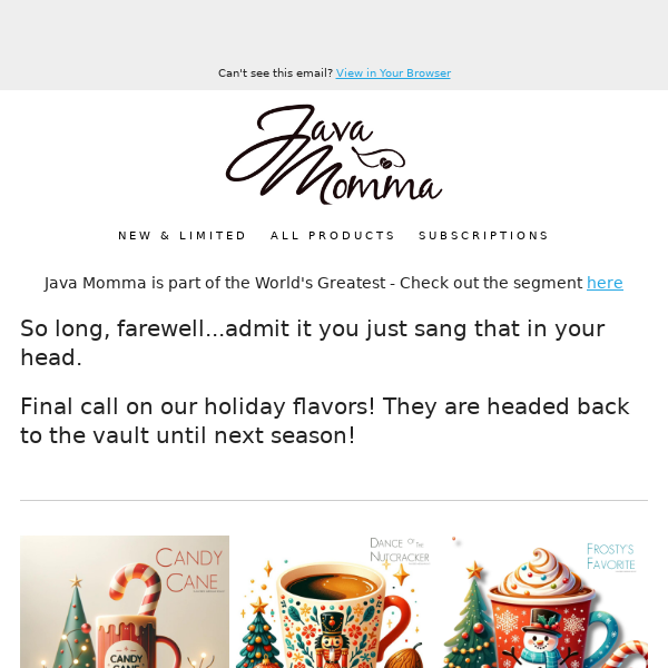 Time to say our final goodbye to holiday flavors!