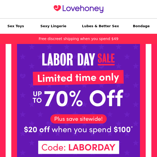 Happy Labor Day! | Enjoy up to 70% off