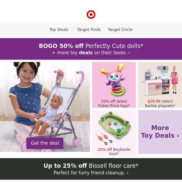 BOGO 50% off Perfectly Cute dolls + more toy deals.
