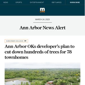 Ann Arbor OKs developer’s plan to cut down hundreds of trees for 78 townhomes