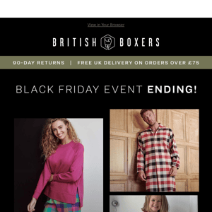 Our Black Friday Event is ENDING! Save up to 60%, Free Delivery over £75 and 90-day returns