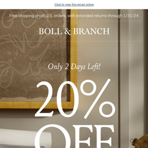 FINAL DAYS: 20% OFF at The Sheets Sale