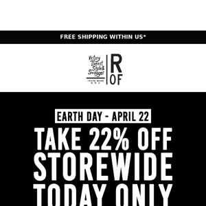Earth Day x Flash Sale | 22% Off - Today Only