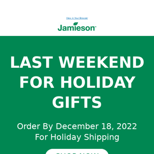 Last Chance For Holiday Shipping 🚚
