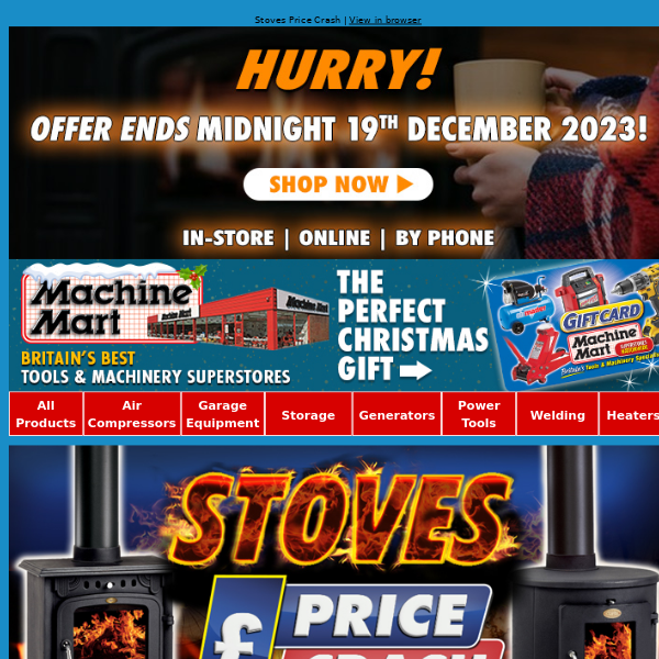 Reminder: Stoves Price Crash Ends Today! Buy now and Save £££