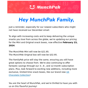 Upcoming Changes To MunchPak Subscriptions