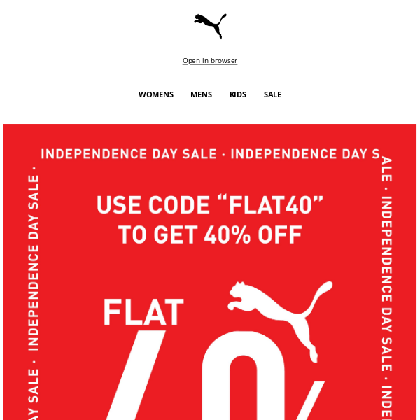 SAVE 40% this Independence Day! USE CODE "FLAT40"