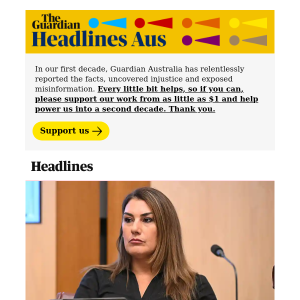 The Guardian Headlines: Australia news live: Lidia Thorpe to lodge human rights complaint alleging racist treatment from the Greens