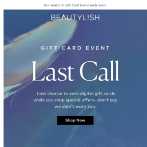 PSA: Last day for free gift cards