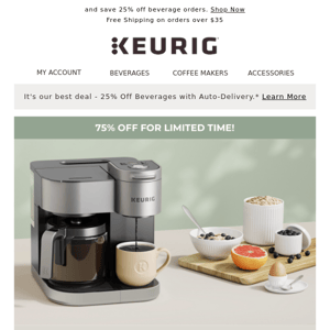 LAST CHANCE! Get our K-Duo® Special Edition coffee maker for $49.99