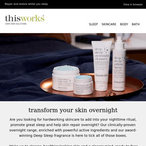 Clinically-proven overnight skincare | up to 20% off