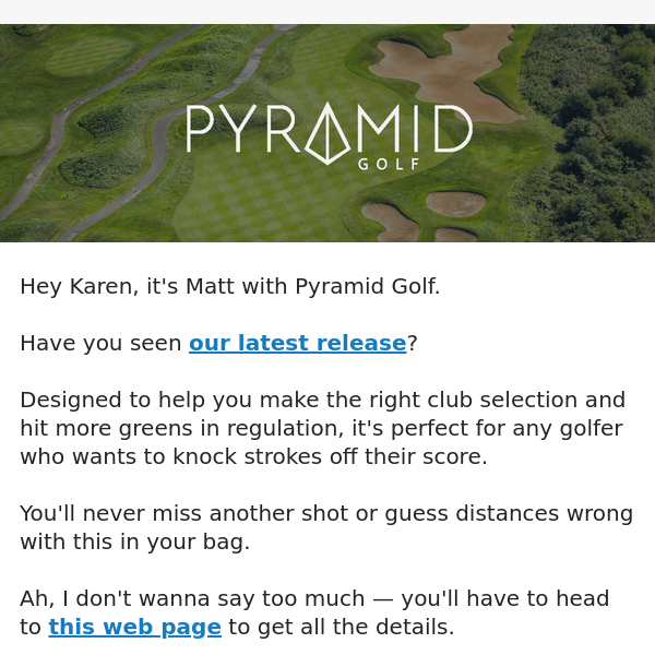 Did you catch the new Pyramid SNIPER? 🏌️‍♂️