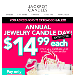 One 👏 Last 👏Chance - $14.99 Jewelry Candles