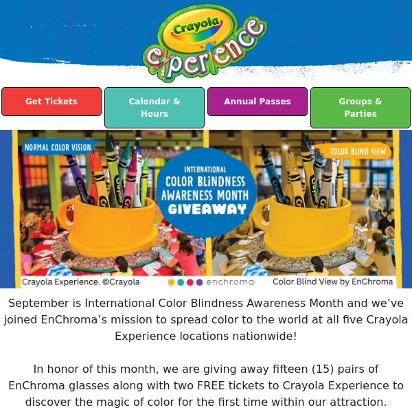 Pakistan akavet Dinkarville International Color Blindness Awareness Month Giveaway - Crayola Experience