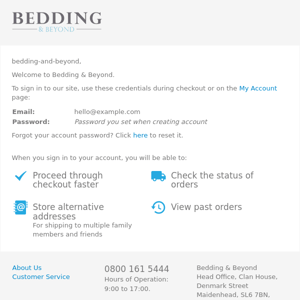Welcome to Bedding & Beyond