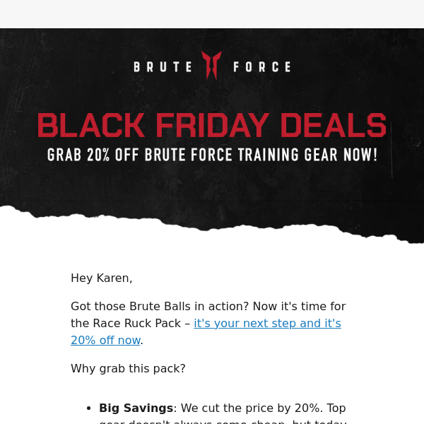 Get 20% Off Race Ruck Packs Today + Heads-Up for Black Friday!