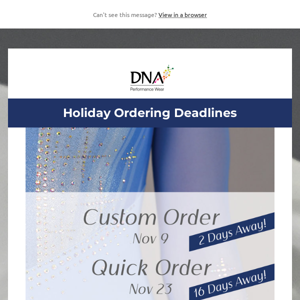 A Reminder About Holiday Deadlines