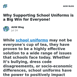 [New post] Why Supporting School Uniforms is a Big Win for Everyone! 
