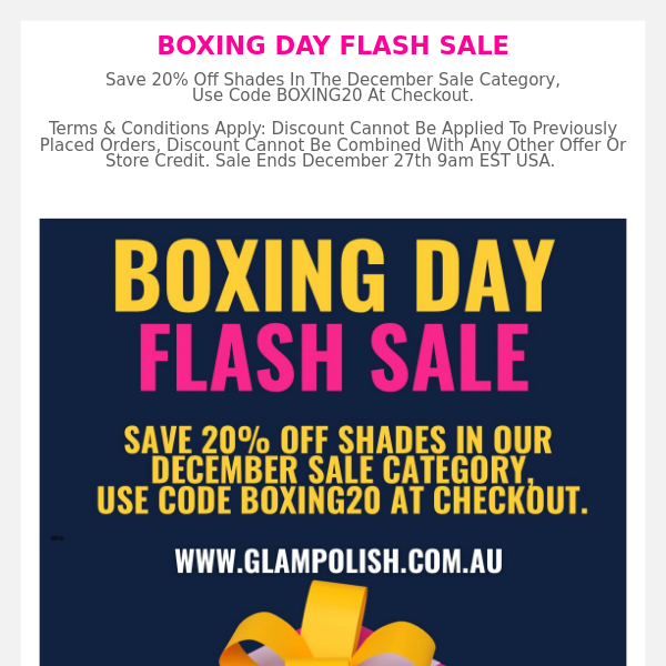 Boxing Day Flash Sale! 🎁