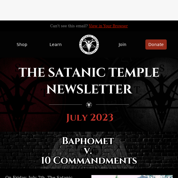The Satanic Temple Newsletter July 2023
