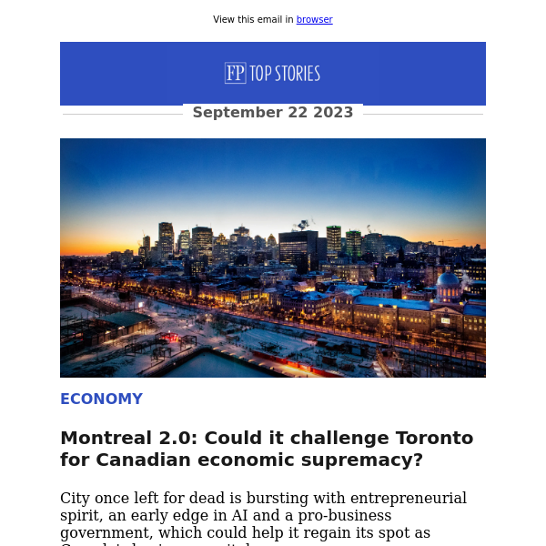 Montreal 2.0: Could it challenge Toronto for Canadian economic supremacy?