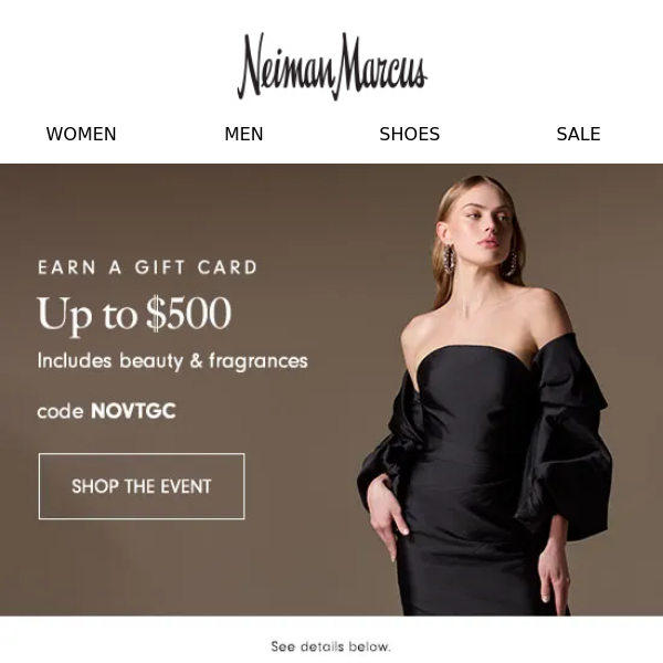 Neiman Marcus Fashion Island Gift Certificate for $2,000 per