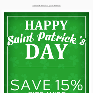 Get Lucky with 15% Site-Wide Savings!