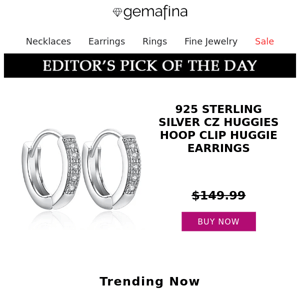 Editor's Pick: 925 Sterling Silver Cz Huggies Hoop Clip Huggie Earrings