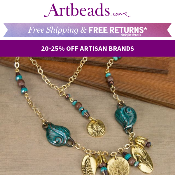 Create One-of-a-Kind Jewelry with Artisan Beads, Pendants & More! 20-25% Off!