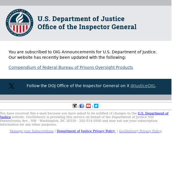 OIG Announcements Update