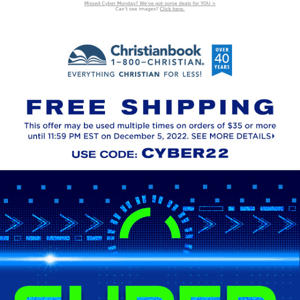 Free Shipping + New Doorbusters ~ Super Cyber Weekend!