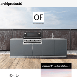 OF outdoorkitchens, linearity and elegance combined with the durability of stainless steel