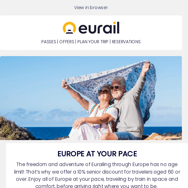 Did you know? Eurail offers 10% off for seniors 🚂