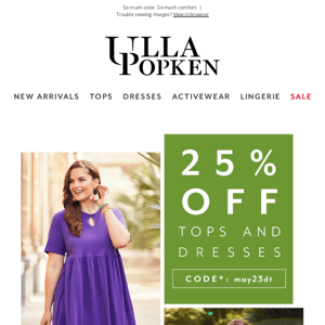 100% Cotton Tops & Dresses All 25% Off