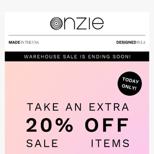 TODAY ONLY! TAKE 20% OFF ALL SALE ITEMS