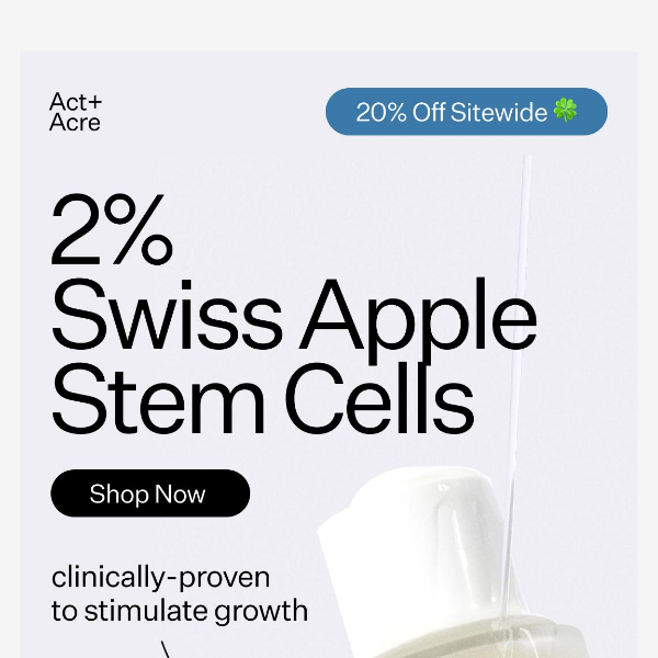 20% Off Award Winning Stem Cell Serum