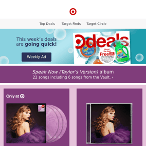 Speak Now (Taylor’s Version) vinyl edition exclusively at Target.