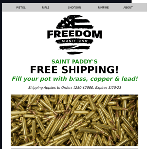 St. Paddy's refills with FREE shipping! Please shoot responsibly