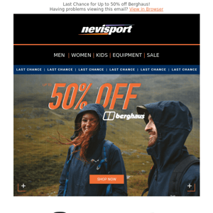 Last Chance for Up to 50% off Berghaus