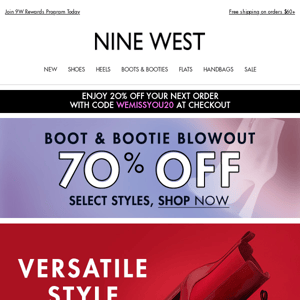 70% Off Sleek & Shiny Booties!