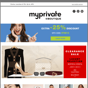 Jimmy Choo | Bottega Veneta | Balmain | Nike | Dr.Martens with discount code  -25% - My Private Boutique