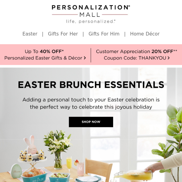 Personalized Easter Brunch Essentials | Extra 20% Off Sitewide