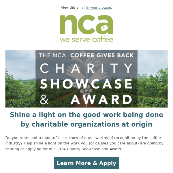 Submit your nomination: 2024 Charity Showcase & Award