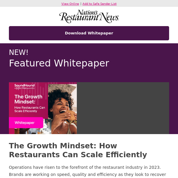 [Whitepaper for sdfg] How Restaurants Can Scale Efficiently